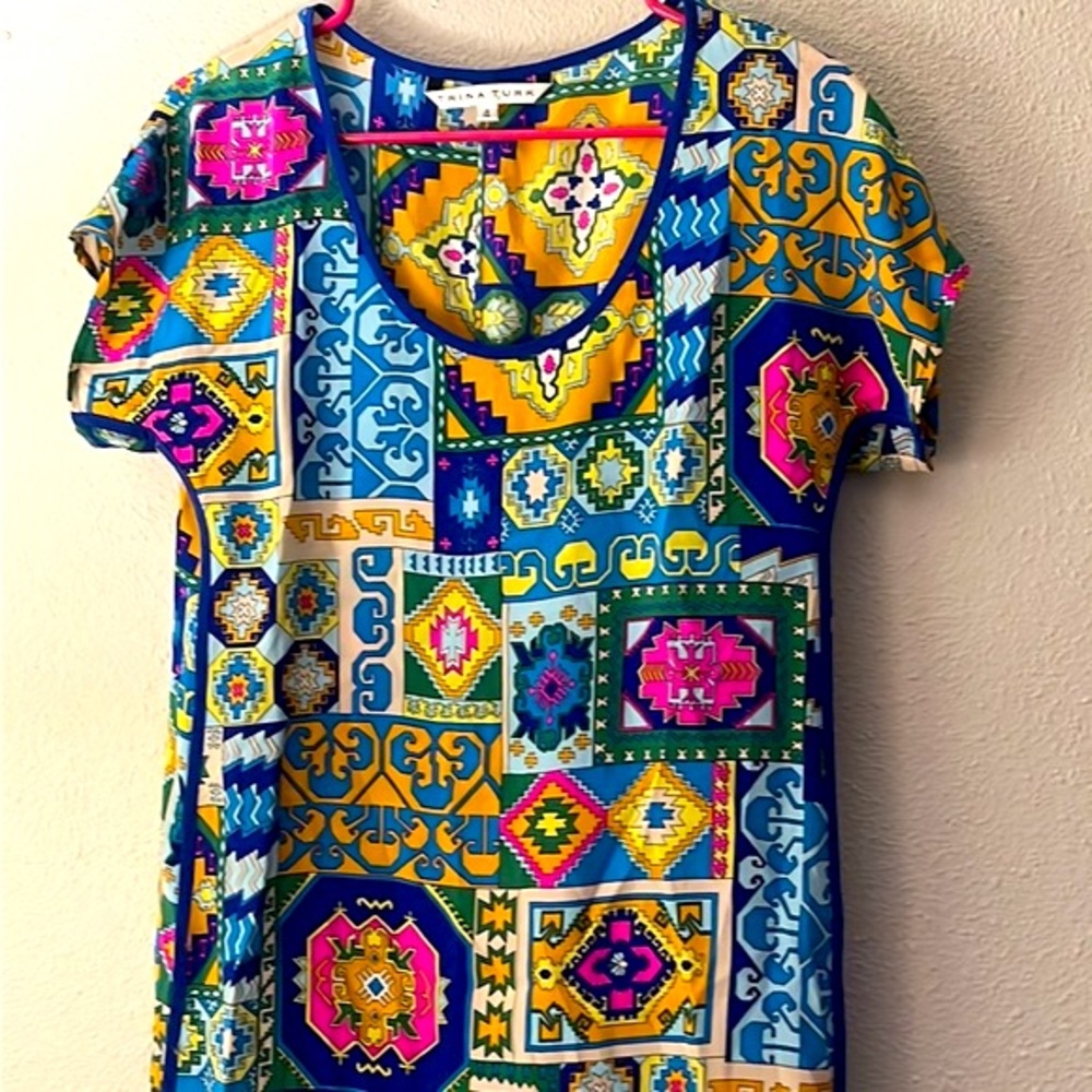 Trina Turk Silk Dress, Size 4, stunning print!